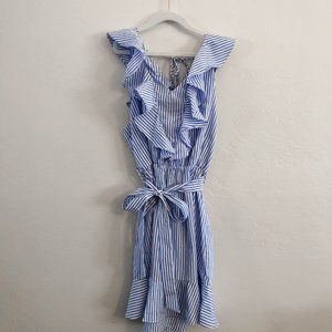 Blue and White Striped Dress